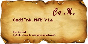 Csánk Mária névjegykártya