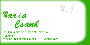 maria csank business card