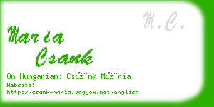 maria csank business card